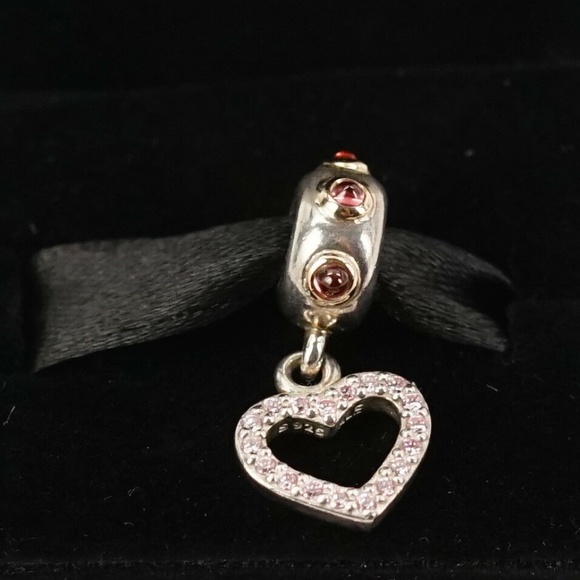 PANDORA Be My Valentine Heart Dangle Charm 790590RHL - Picture 1 of 3